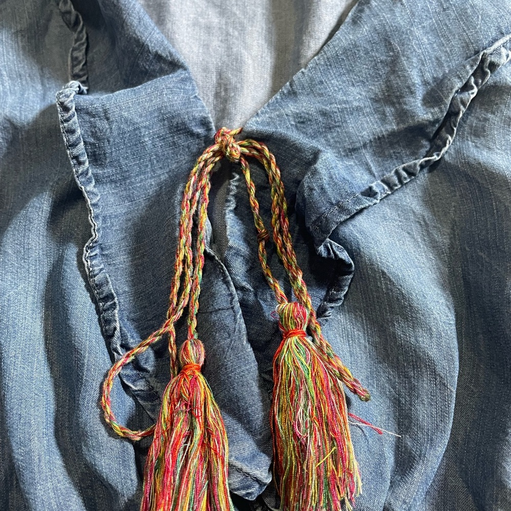 Blue Denim Ruffle Top - Picture 10 of 10